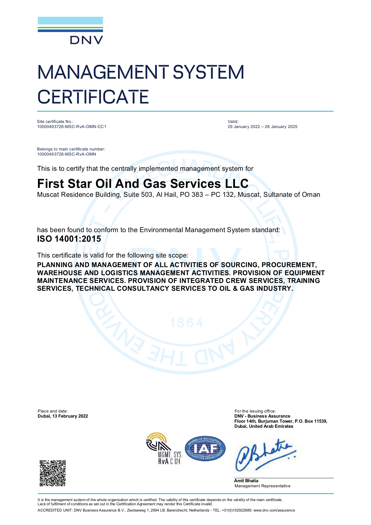 ISO 14001 - First Star Oil And Gas Services LLC