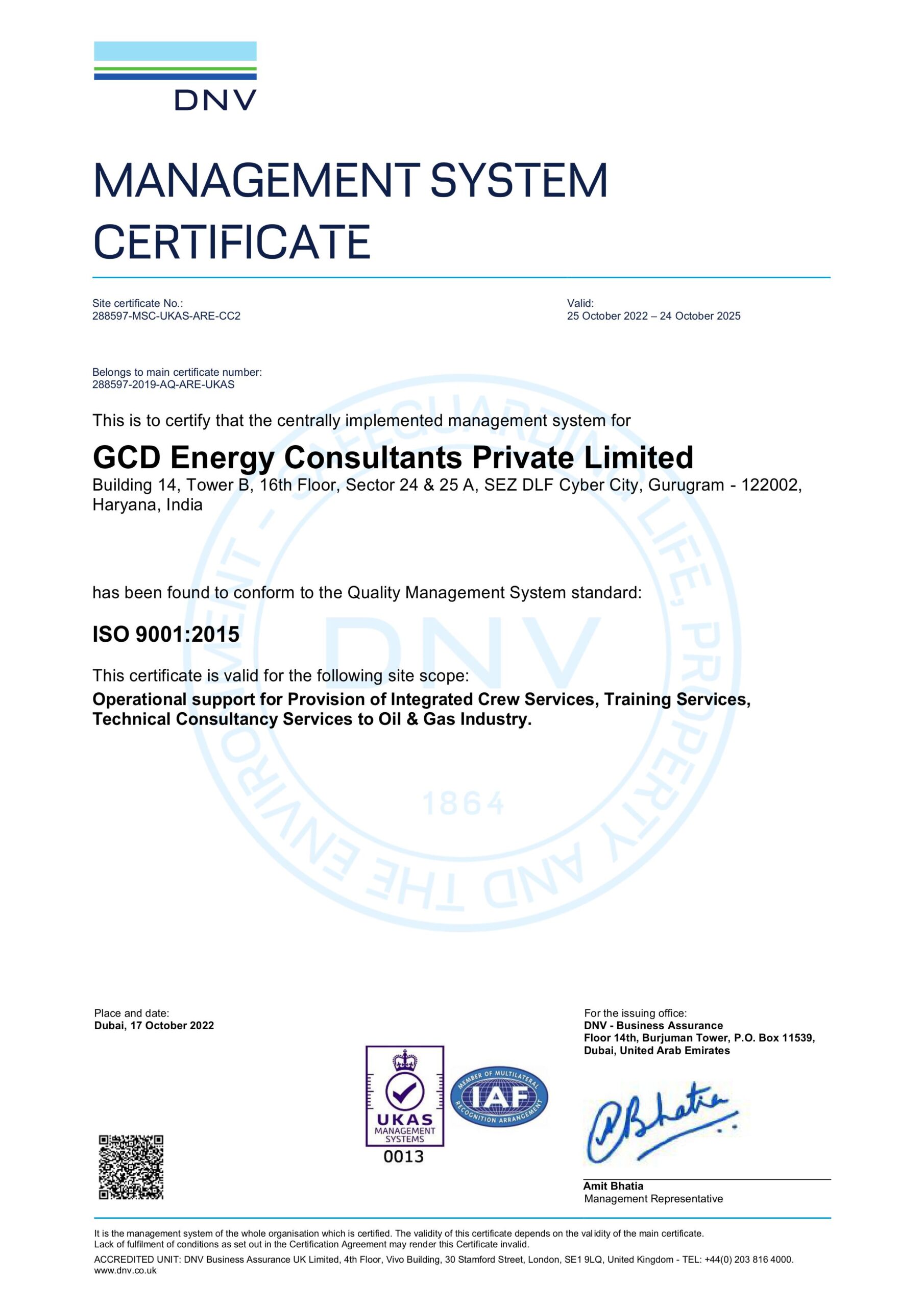 ISO 9001 - GCD Energy Consultants Private Limited