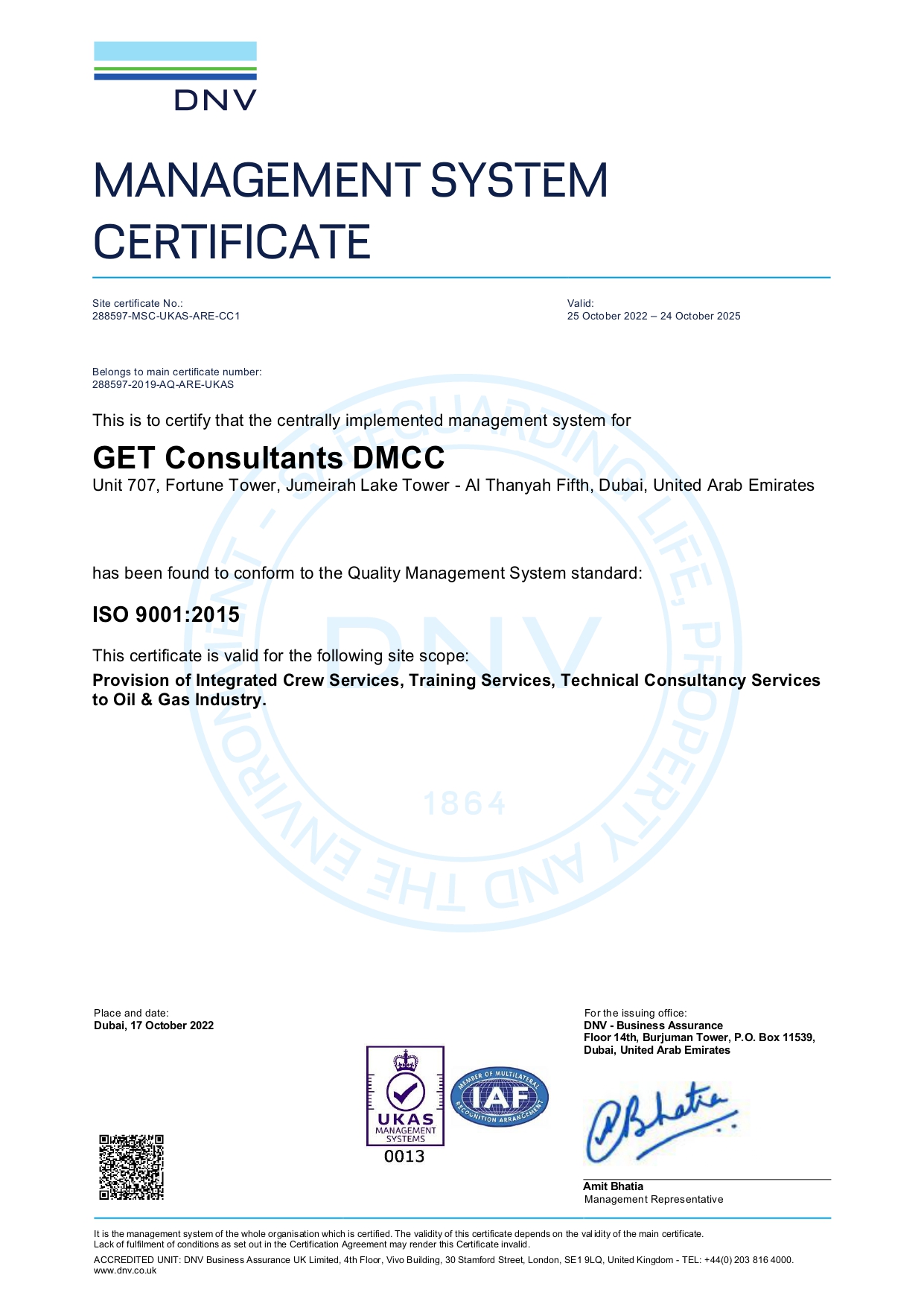 ISO 9001 - GET Consultants DMCC